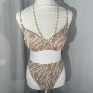 Neutral Zebra Bikini Set